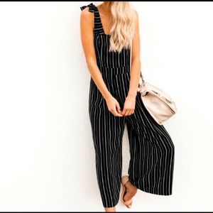 Black and white stripped jumpsuit